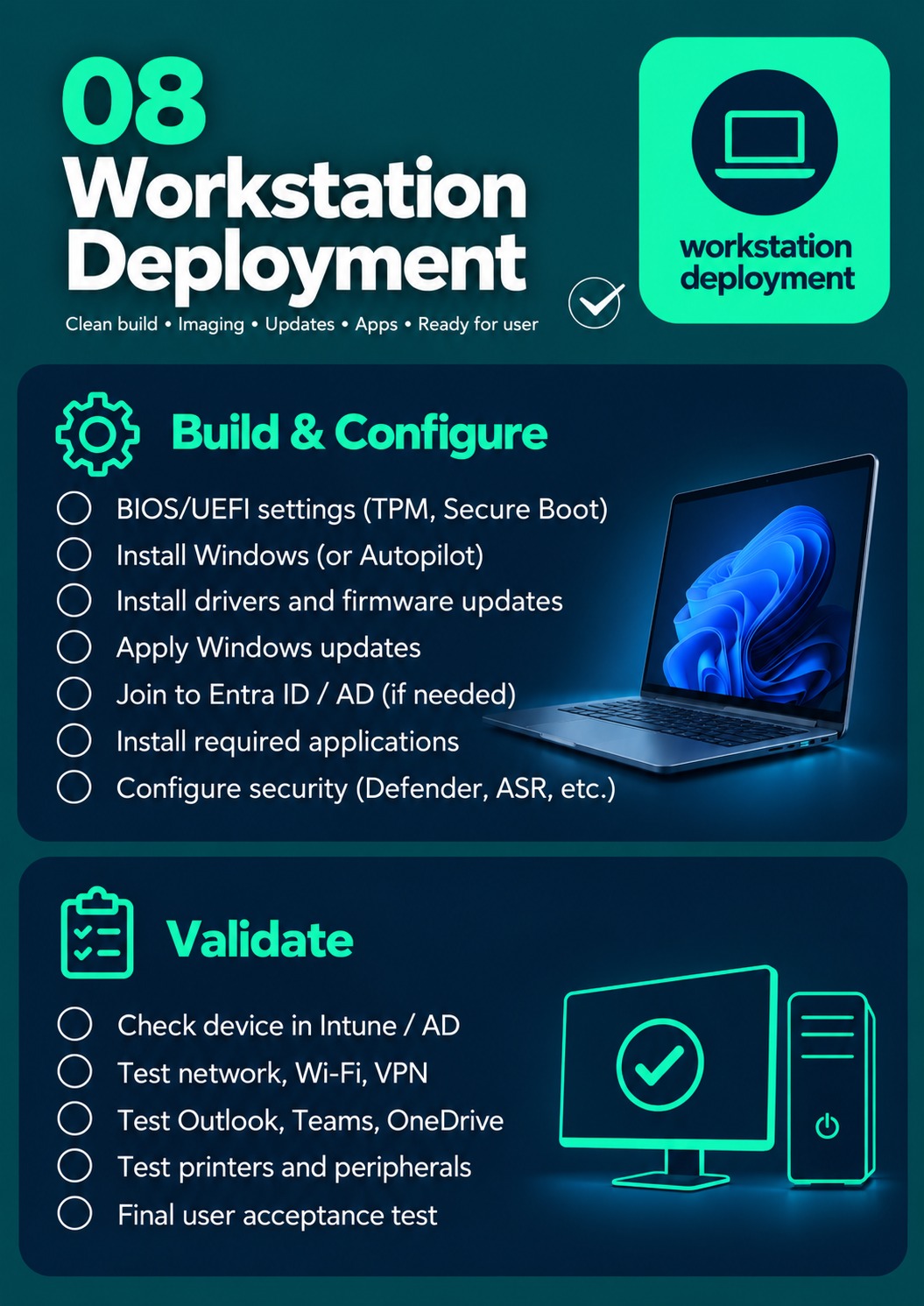 Workstation Deployment cheat sheet
